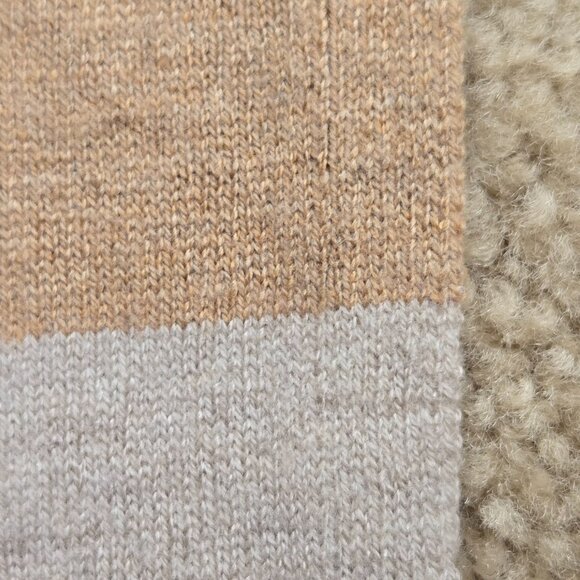 Cashmere Cotton Colorblock Scarf Neutral Colors - Picture 5 of 11